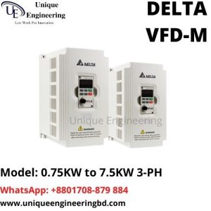 Delta Inverter VFD M Series 0.75Kw-7.5Kw 3 Phase 440V AC Drive