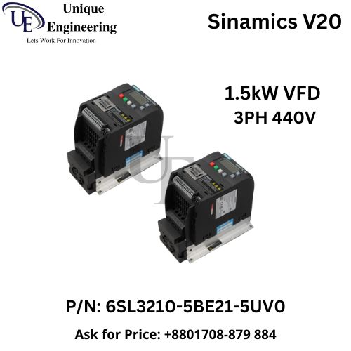 Siemens Sinamics V20 Series 1.5kw VFD 6SL3210-5BE21-5UV0 in bd