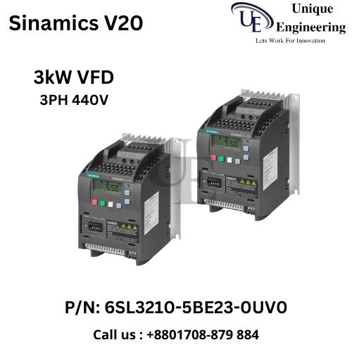 Siemens Sinamics V20 Series 3kw VFD 6SL3210-5BE23-0UV0 Seller in bd